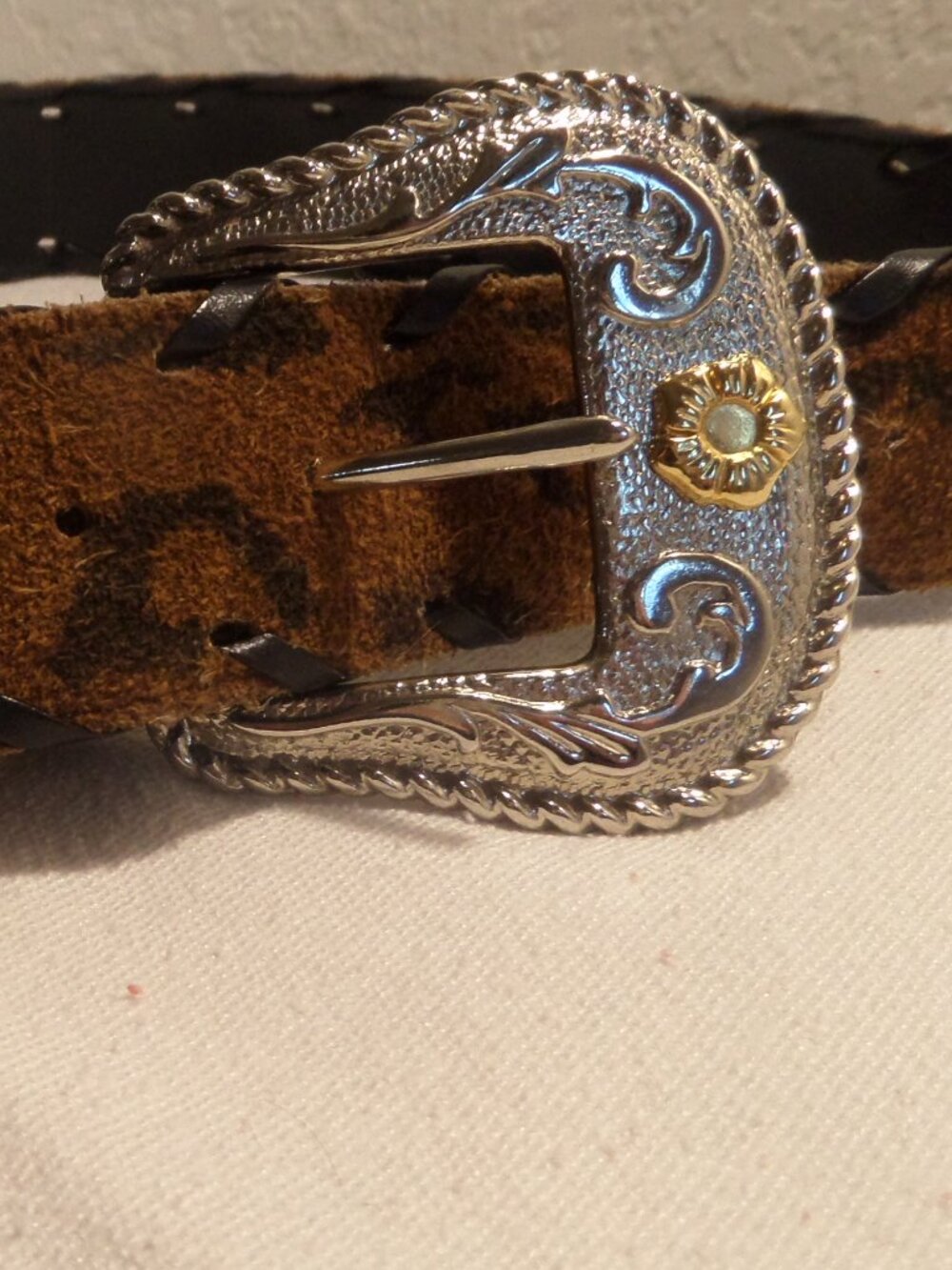 Leopard Print Western Belt